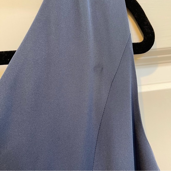 Tom And Linda Blue V-Neck Silk Dress - Picture 9 of 9